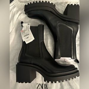 zara heeled booties, new with tags never used